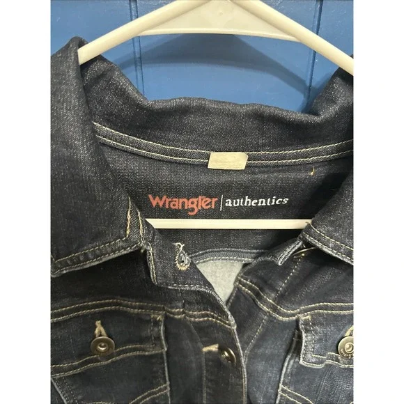 Wrangler Women's Jean Style Jacket Size M Dark Wash Country Western Cowgirl - Picture 2 of 13